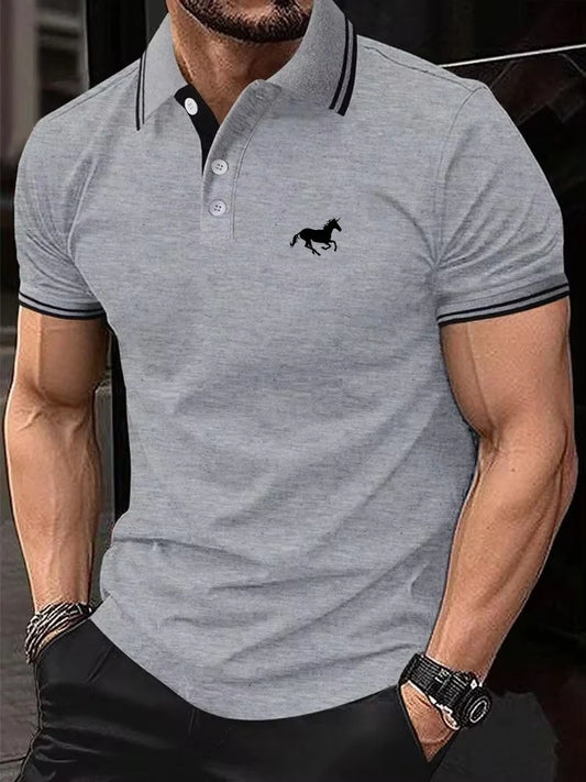 Polera casual con cuello y botones para hombre