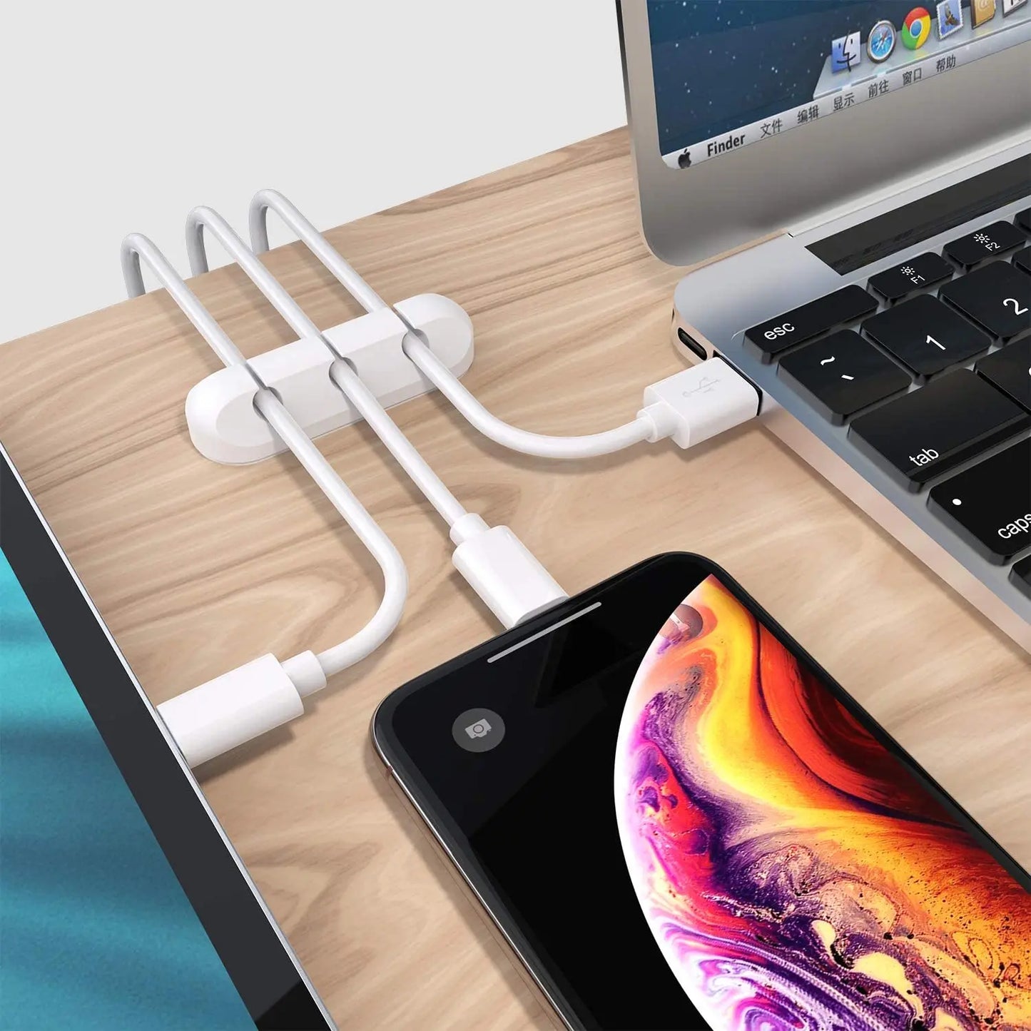Organizador de cables USB de silicona NNBILI