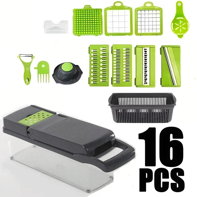 Picador y rebanador 5 en 1 manual para cocina